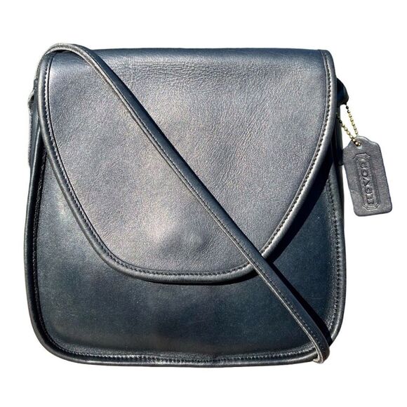Coach Handbags - Coach Vintage Navy Blue Geometric Lindsay Crossbody Bag W/Blue Hang Tag